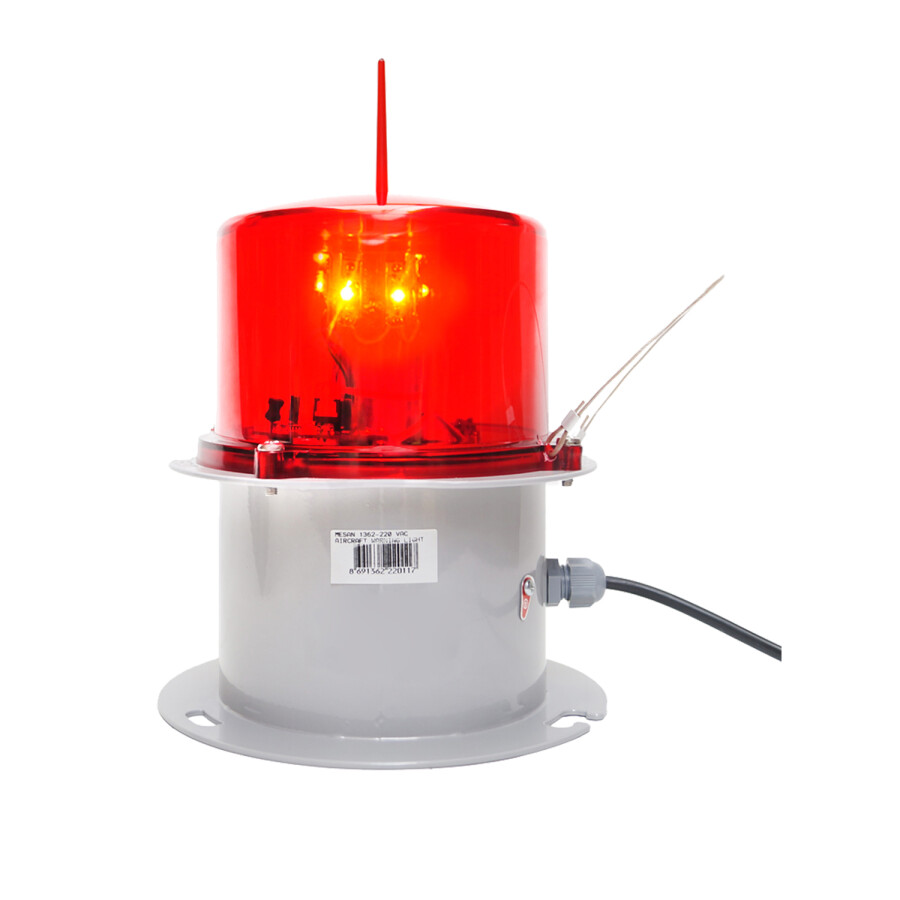 [T8893] UÇAK İKAZ LAMBA LED ÇELİK MS 1362.1.220VAC