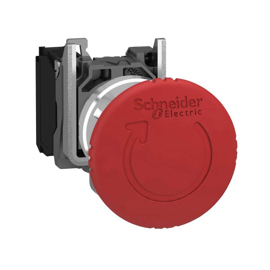 [XB4BS8442] SCHNEIDER XB4BS8442 1NK KIRMIZI 40mm CEVİR CEK METAL BUTON