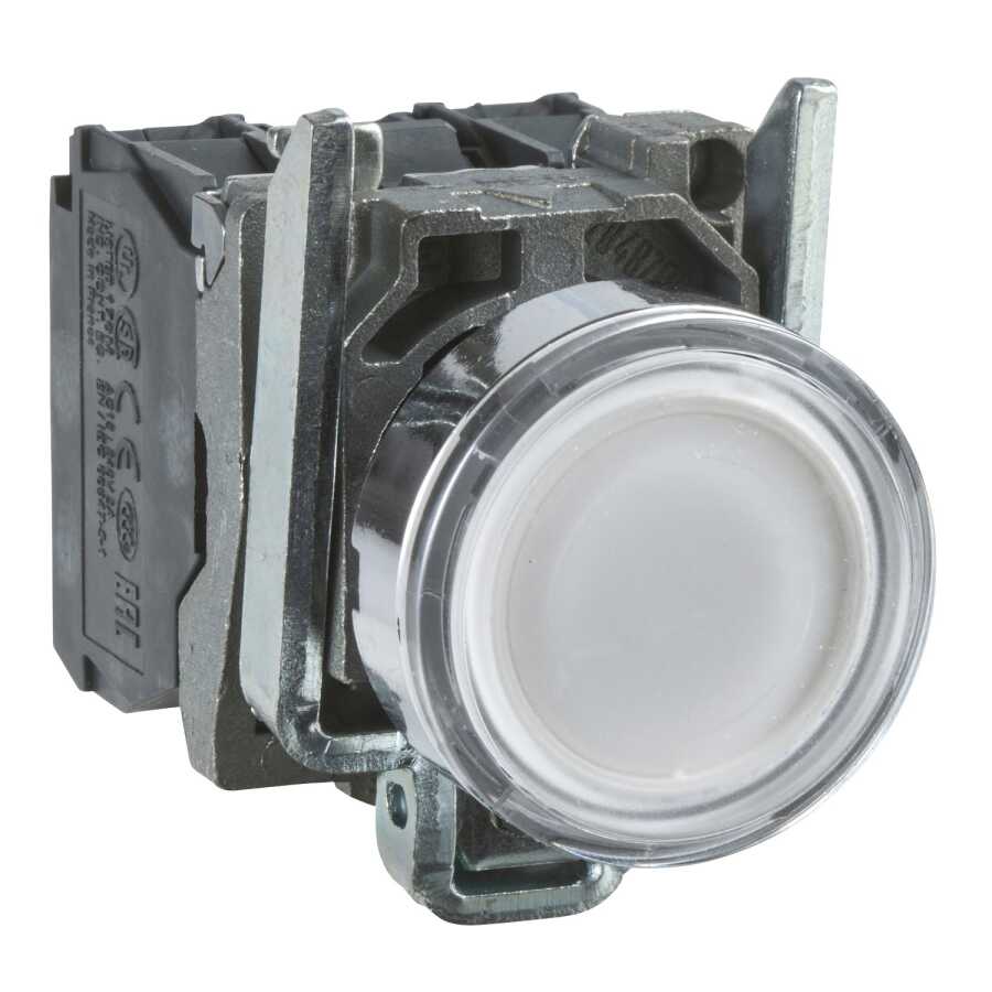 [XB4BW31M5] XB4BW31M5 BEYAZ 230 V AC LEDLİ 22mm METAL BUTON