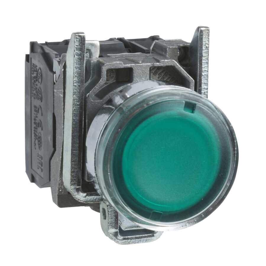 [XB4BW33M5] SCHENIDER XB4BW33M5 YEŞİL 230 VAC LEDLİ 22 MM METAL BUTON