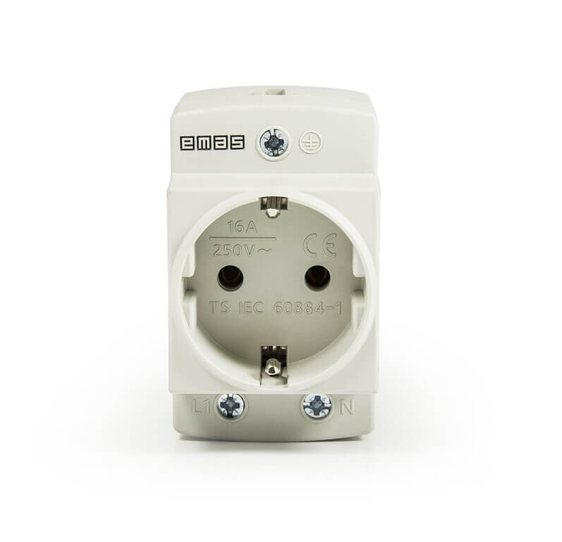 [EPREU2G] EMAS EPREU2G 2P+E RAY TİPİ 16A GRİ PANO PRİZİ