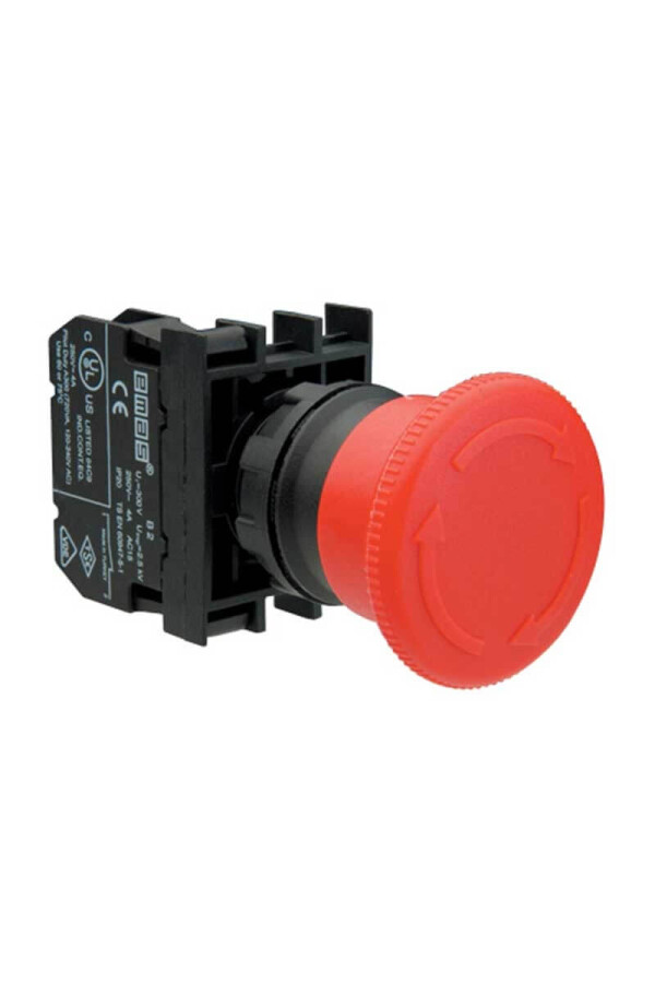 [B200E] EMAS B200E BUTON ACİL STOP MANTAR 40mm KIRMIZI 1NK