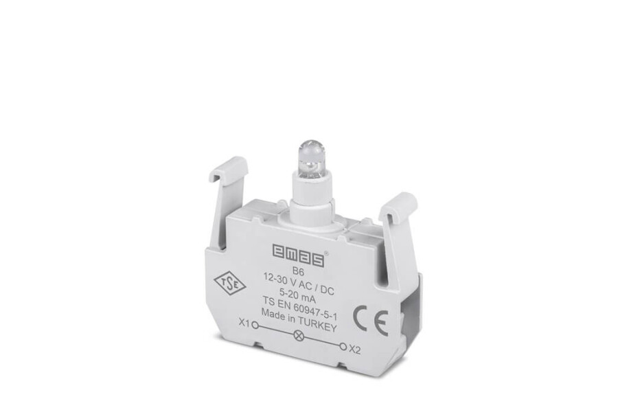 EMAS B6 B6 12-30 V AC/DC KIRMIZI LEDLİ KONTAK