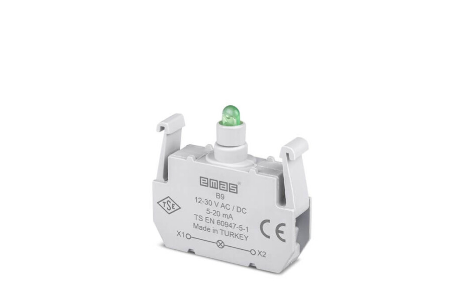 [B9] EMAS B9 B9 12-30 V AC/DC YEŞİL LETLİ KONTAK