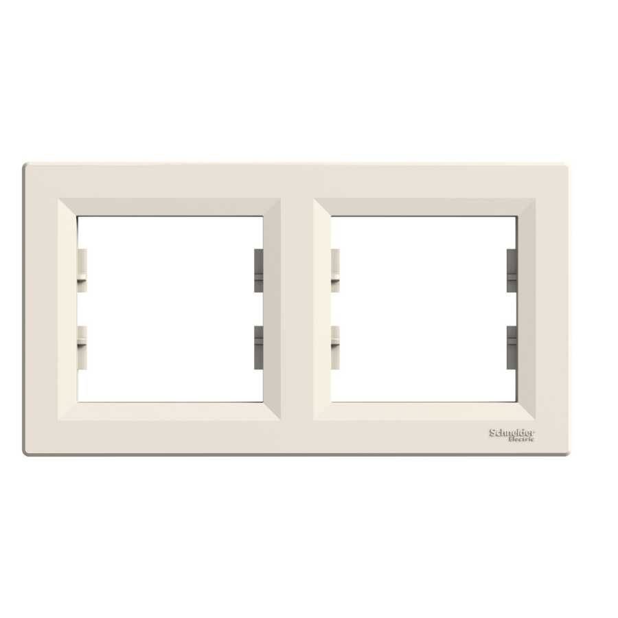 [EPH5800223] SCHNEIDER EPH5800223 ASFORA İKİLİ ÇERÇEVE YATAY KREM