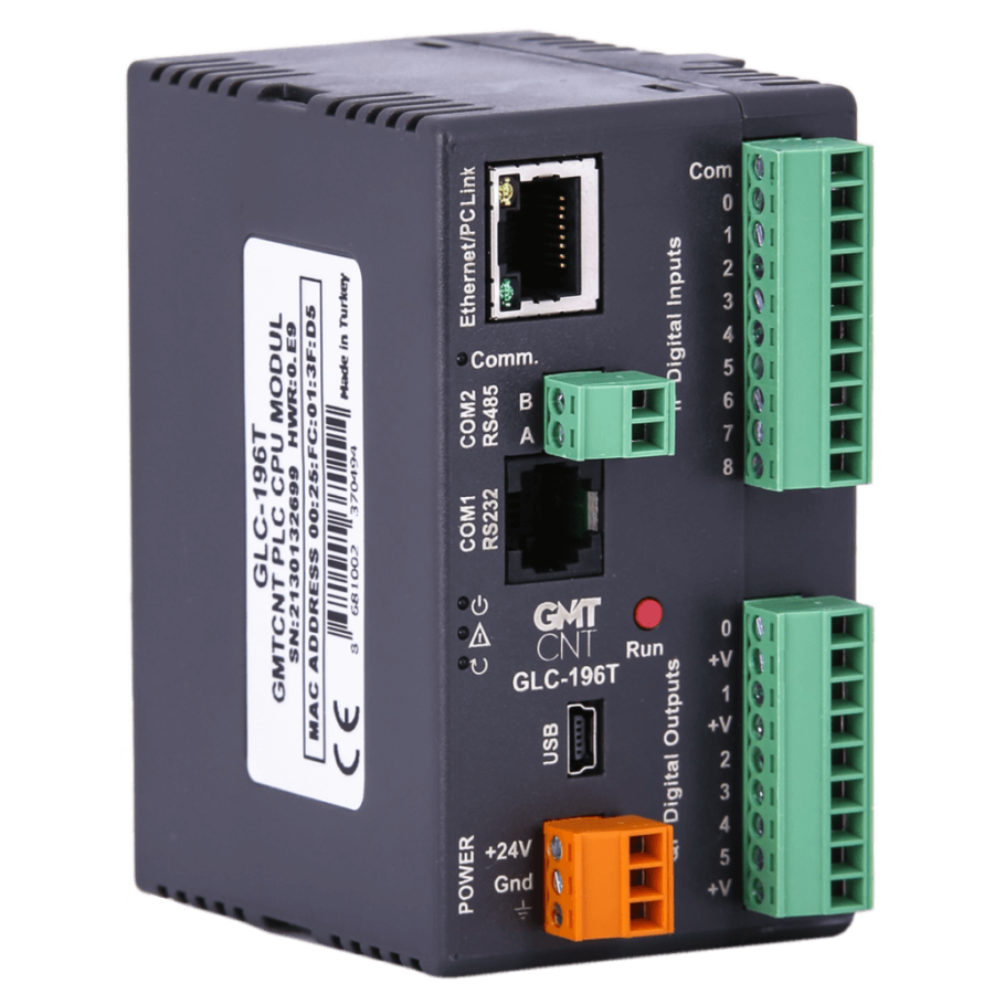 [GLC-196T] GMT GLC-196T 9 GİRİŞLİ/6TRANSİSTÖR ÇIKIŞLI 24VDC PLC CPU MODÜLÜ