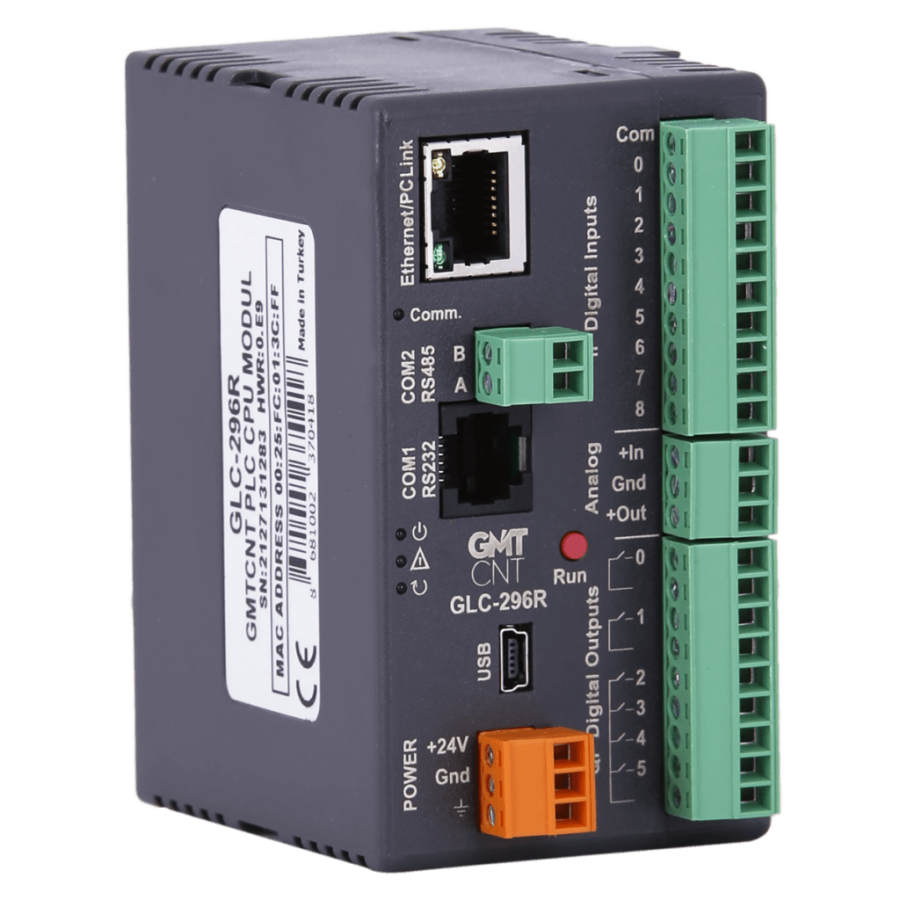 [GLC-296R] GMT GLC-296R 9 GİRİŞLİ/6RÖLE ÇIKIŞLI 24VDC PLC CPU MODÜLÜ