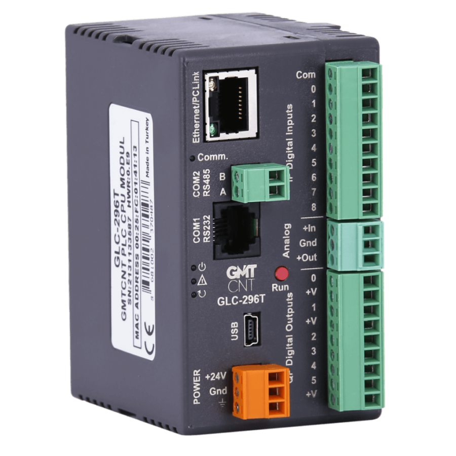 [GLC-296T] GMT GLC-296T 9 GİRİŞLİ/6TRANSİSTÖR ÇIKIŞLI 24VDC PLC CPU MODÜLÜ
