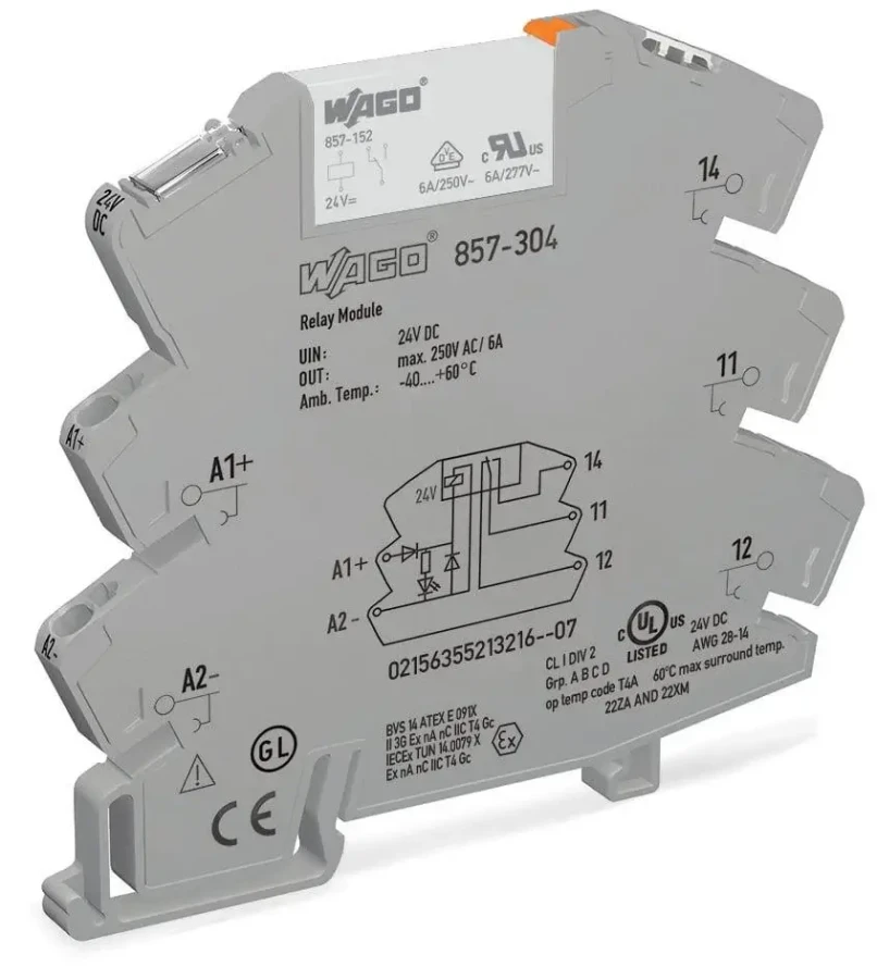 [857-304] WAGO 857-304 24VDC JUMPFLEX LEDLİ SLİM RÖLE 6A 6MM