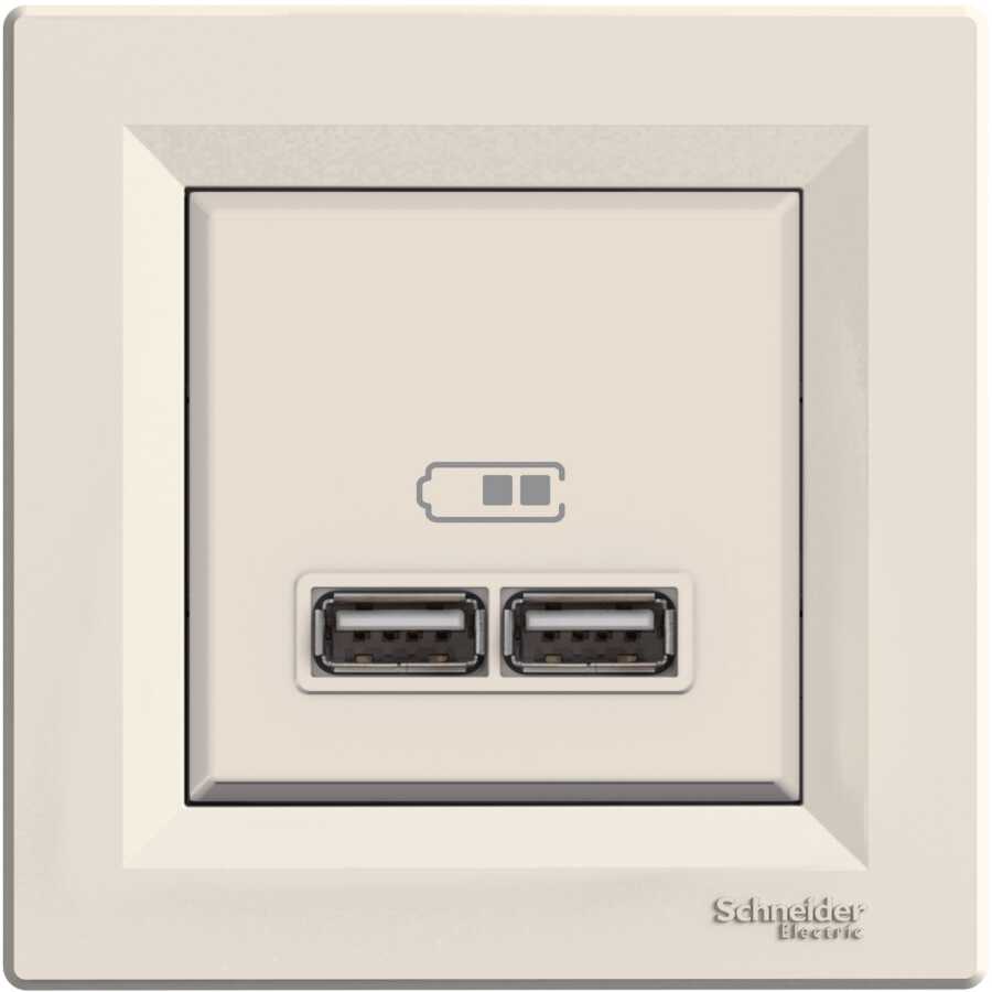 [EPH2700223] SCHNEİDER EPH2700223 ASFORA ÇERÇEVELİ İKİLİ KREM 2,1A USB PRİZİ