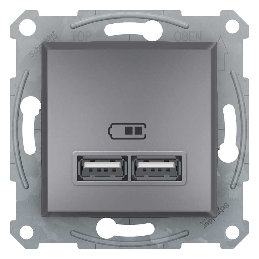 [EPH2700262] SCHNEİDER EPH2700262 ASFORA İKİLİ 2,1 A ÇERÇEVESİZ ÇELİK USB PRİZİ