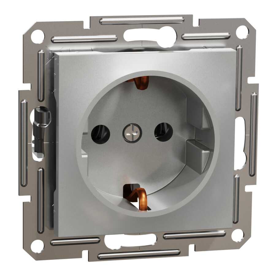 SCHNEIDER EPH2900161 ASFORA 16A ÇERÇEVESİZ ALÜMİNYUM TOPRAKLI PRİZ