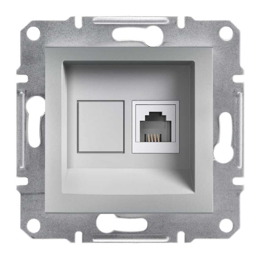 [EPH4100161] SCHNEIDER EPH4100161 ASFORA TEKLİ ALÜMİNYUM ÇERÇEVESİZ RJ11 4 KONTAKLI TELEFON PRİZİ