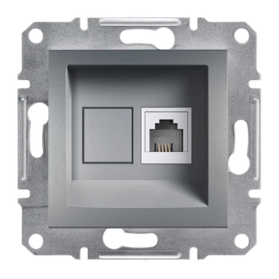 [EPH4100162] SCHNEIDER EPH4100162 ASFORA TEKLİ ÇELİK ÇERÇEVESİZ RJ11 ÇIKIŞLI TELEFON PRİZİ
