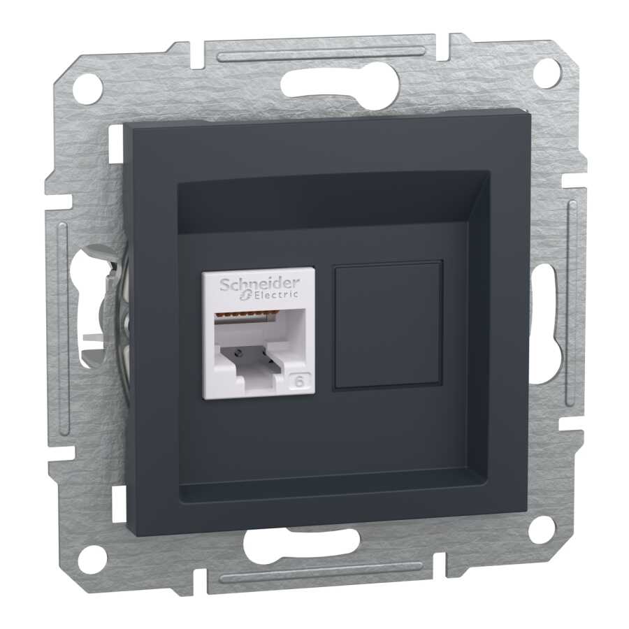 SCHNEIDER EPH4700171 ASFORA TEKLİ ANTRASİT ÇERÇEVESİZ RJ45 CAT6 UTP DATA
