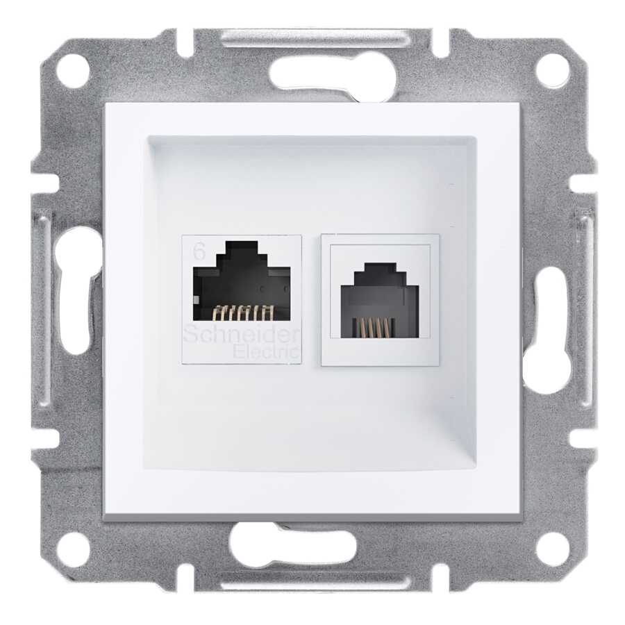 [EPH5270121] SCHNEIDER EPH5270121 ASFORA BEYAZ ÇERÇEVESİZ RJ11 1RJ45 CAT6 UTP TELEFON DATA PRİZİ