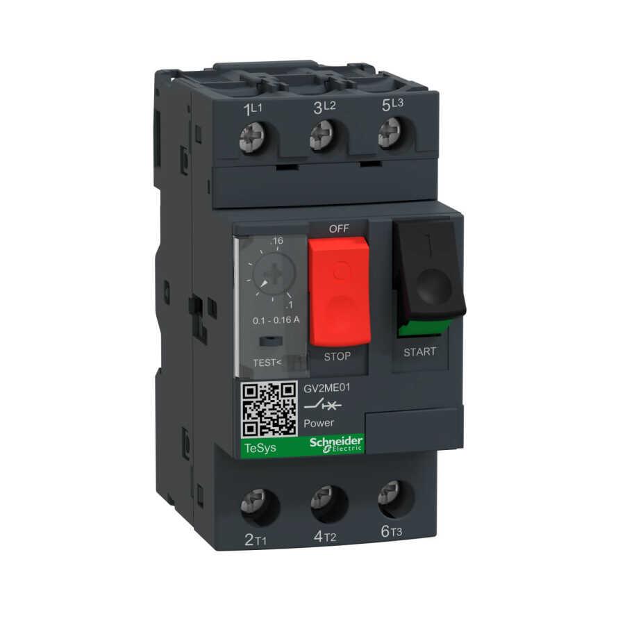 [GV2ME01] SCHNEIDER GV2ME01 0.1-0.16 A MOTOR KORUMA ŞALTERİ 15-100 kA