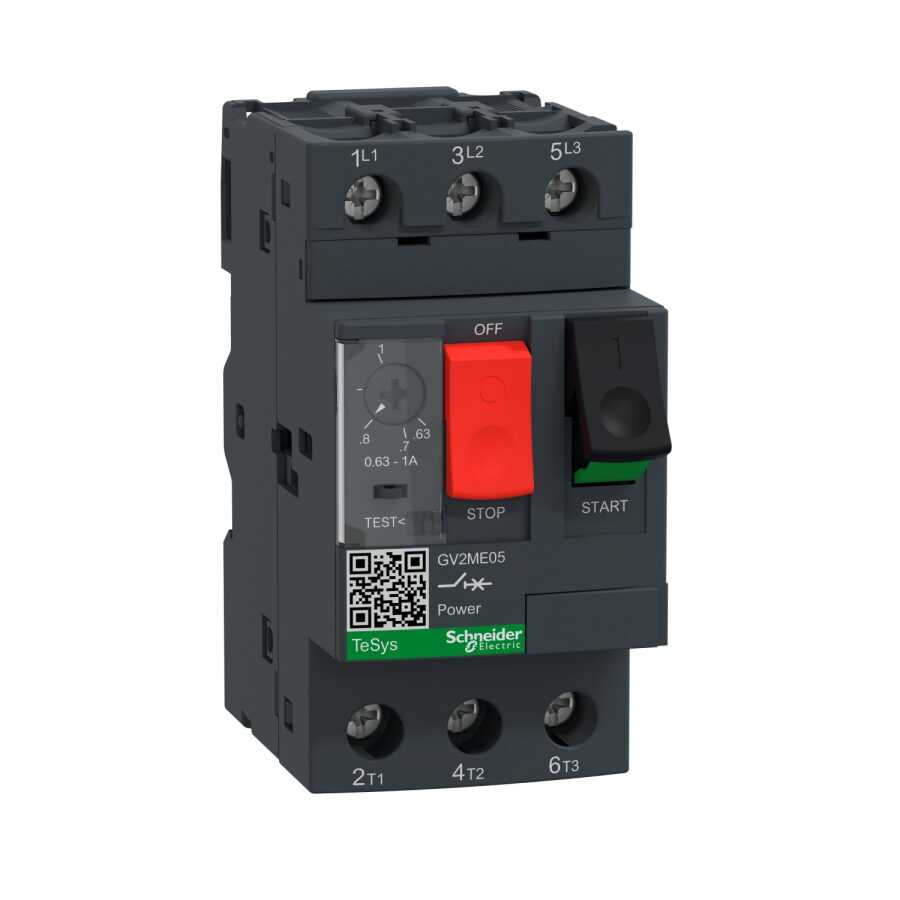 [GV2ME05] SCHNEIDER GV2ME05 0.63-1 A MOTOR KORUMA ŞALTERİ 15-100 kA