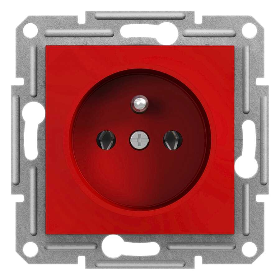 Schneider Electric EPH2870442 EPH2870442 PİN TOPRAKLI TEK PRİZ KIRMIZI ÇERÇEVESİ