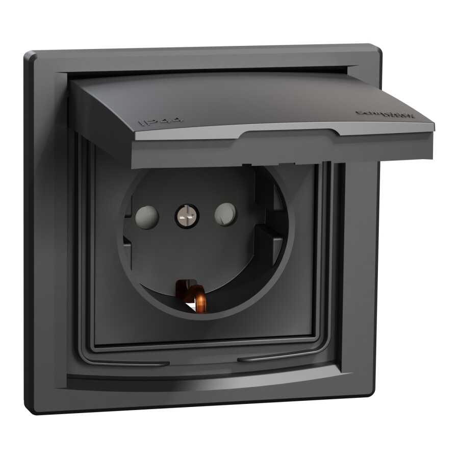 [EPH3100371] Schneider Electric EPH3100371 EPH3100371 IP44 KAPAKLI TOPRAKLI PRİZ ANTRASİT