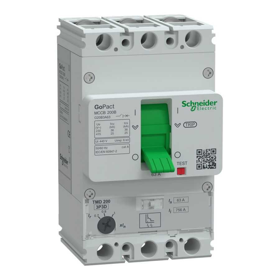 SCHNEIDER G20B3A63 G20B3A63 44-63A 25kA 3P AYARLI TER.MAN.ŞALTER