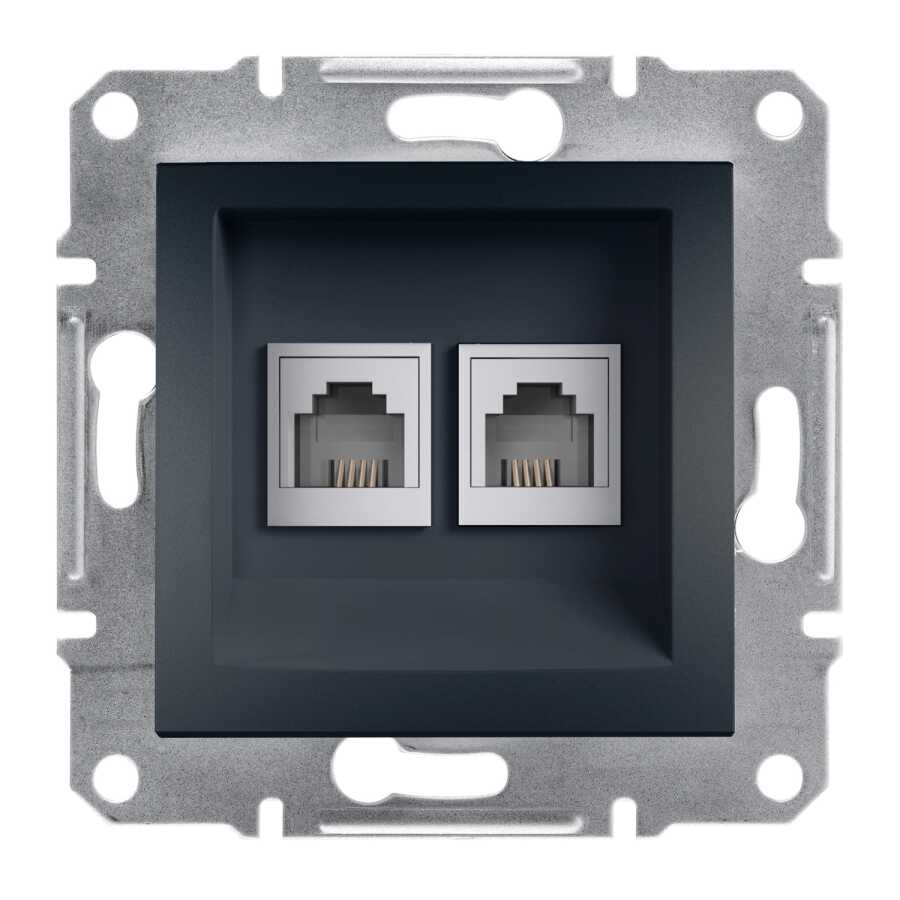 Schneider Electric EPH4200171 EPH4200171 2*RJ11 - 4 KONTAKLI TLF PRİZİ ANTRASİT