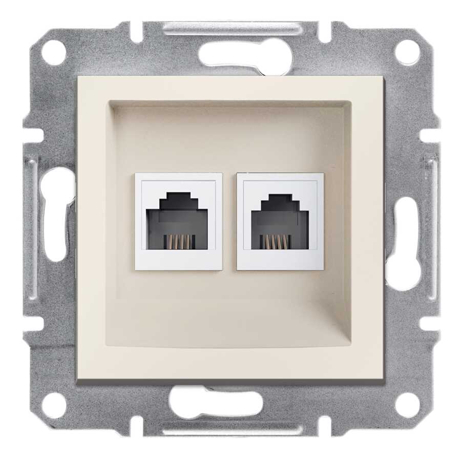 Schneider Electric EPH4270123 EPH4270123 2*RJ11 TLF PRİZİ KREM ÇERÇEVESİZ