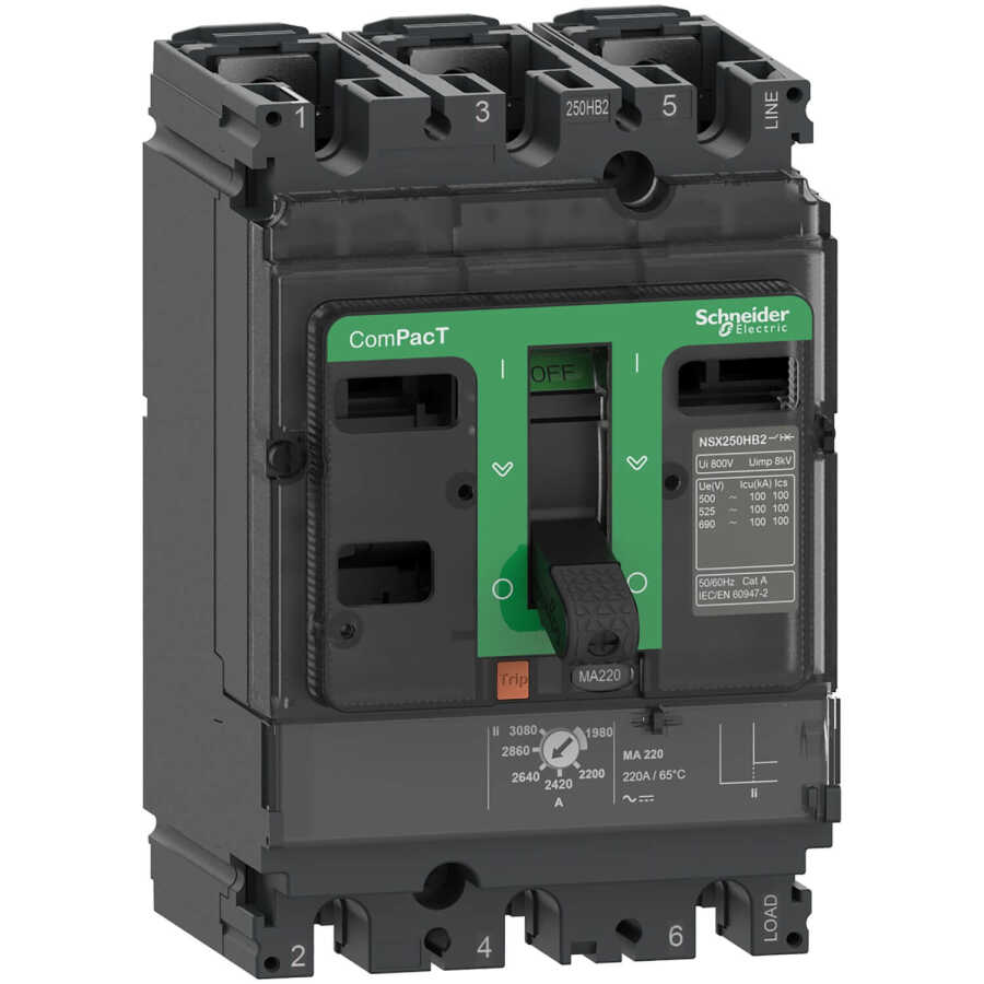 SCHNEIDER C10F3MA100 NSX100F 36kA 3P/3D 100A TMD COMPACT ŞALTER