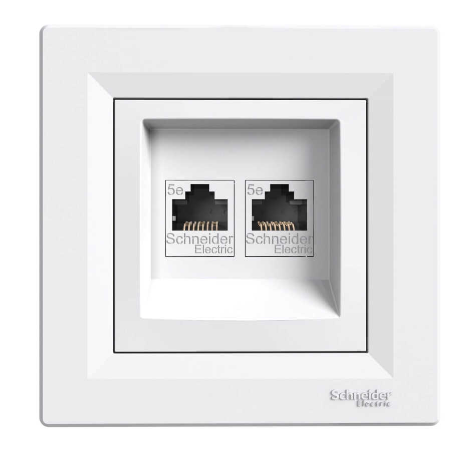 Schneider Electric EPH4400121-02 EPH4400121-02 2*RJ45CAT5e-UTP KONNEKTÖRSÜZ BEYAZ