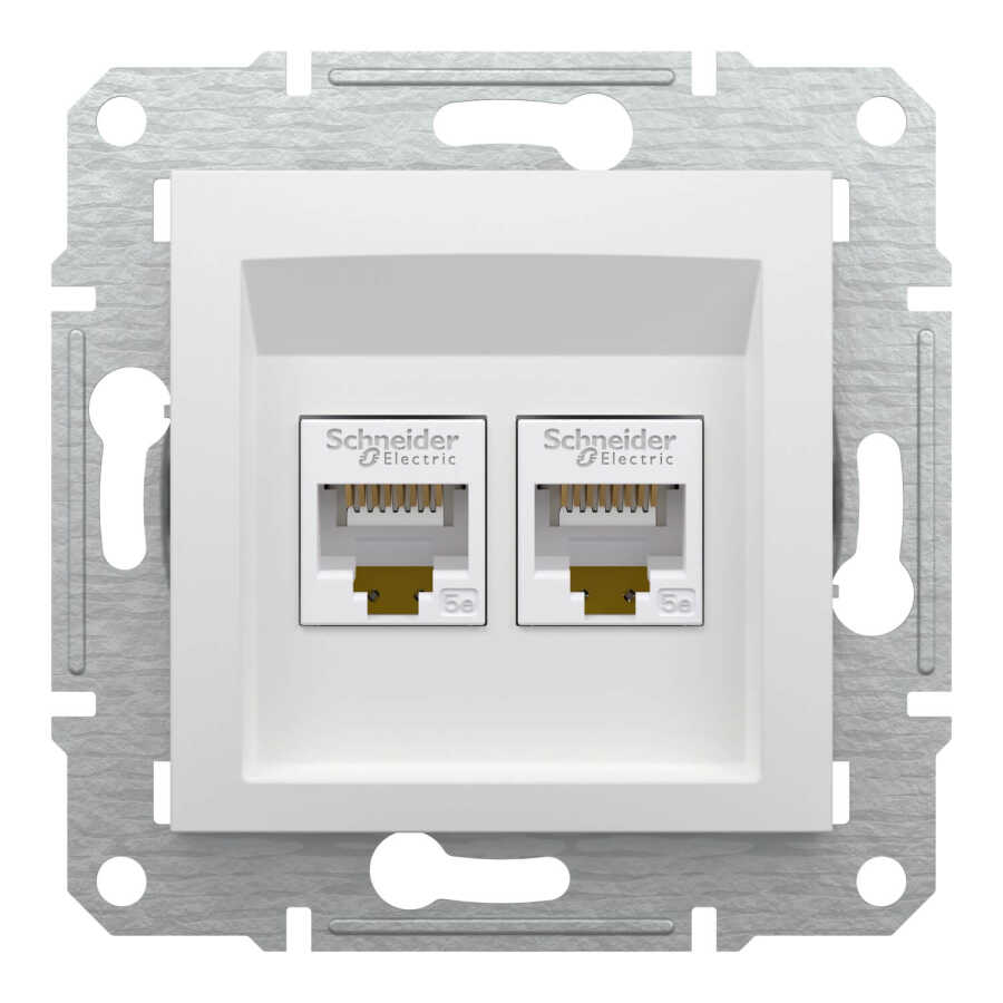 Schneider Electric EPH4470121 EPH4470121 2*RJ45 CAT5E UTP PRİZ BEYAZ ÇERÇEVESİZ