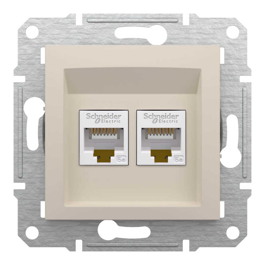 [EPH4470123] Schneider Electric EPH4470123 EPH4470123 2*RJ45 CAT5E UTP PRİZ KREM ÇERÇEVESİZ