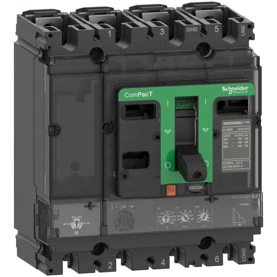 SCHNEIDER C25B42D250 NSX250B 25kA AC 4P 250A 2,2 COMPACT ŞALTER
