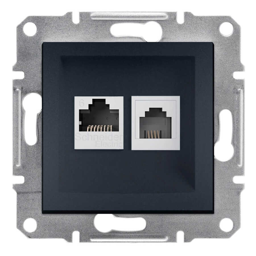 Schneider Electric EPH5200171 EPH5200171 RJ11+RJ45 CAT6 UTP PRİZ ANTRASİT
