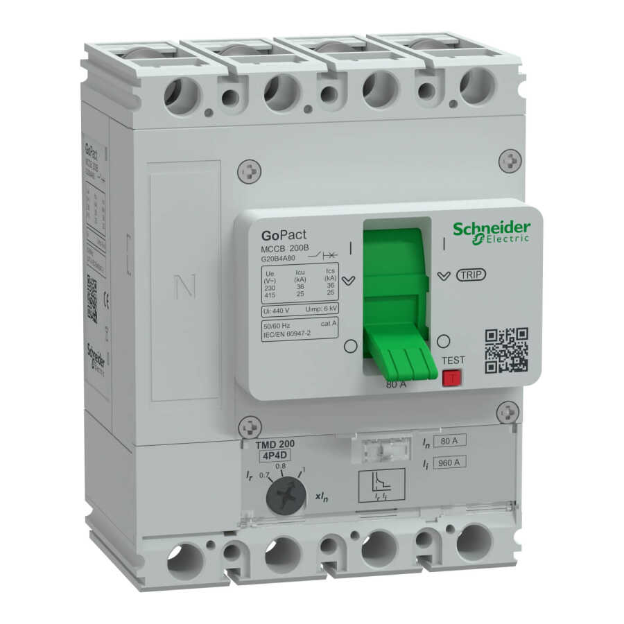 SCHNEIDER G20B4A80 56-80A 25kA 4 KUTUPLU AYARLI TER.MAN.ŞALTER