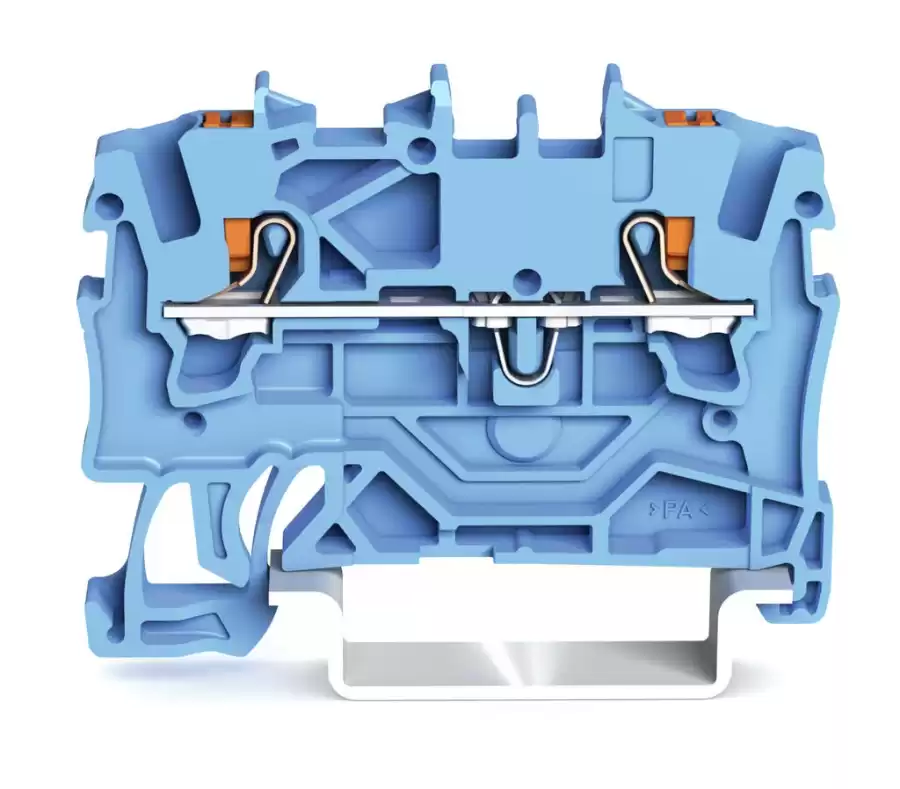 WAGO 2201-1204 1,5 MM MAVİ 2 İLETKENLİ PUSH BUTON GEÇİŞ KLEMENS