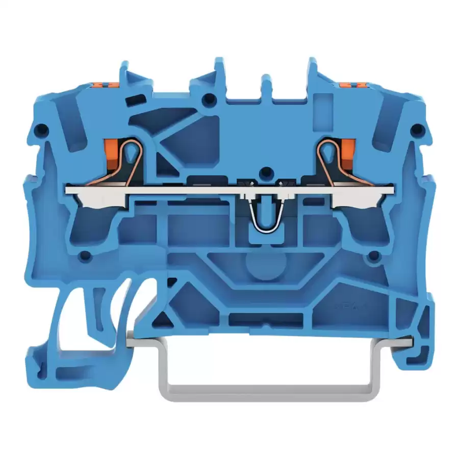 WAGO 2202-1204 2,5 MM MAVİ 2 İLETKENLİ PUSH BUTON GEÇİŞ KLEMENSİ