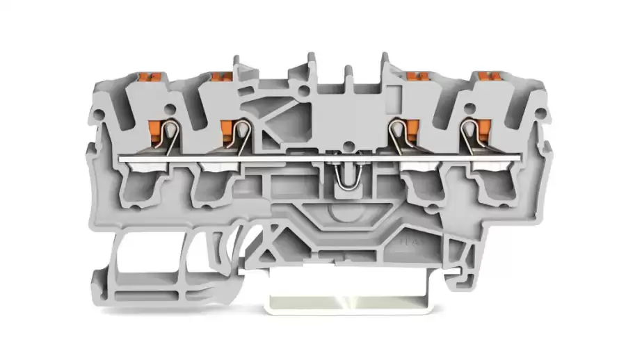 WAGO 2202-1401 2,5 MM GRİ 4 İLETKENLİ PUSH BUTON GEÇİŞ KLEMENSİ