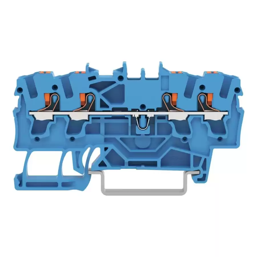 [2202-1404] WAGO 2202-1404 2,5 MM MAVİ 4 İLETKENLİ PUSH BUTON GEÇİŞ KLEMENSİ