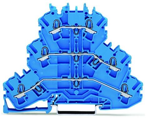 WAGO 2002-3204 2.5-4 MM ÜÇ KATLI MAVİ GEÇİŞ KLEMENSİ L/L/L