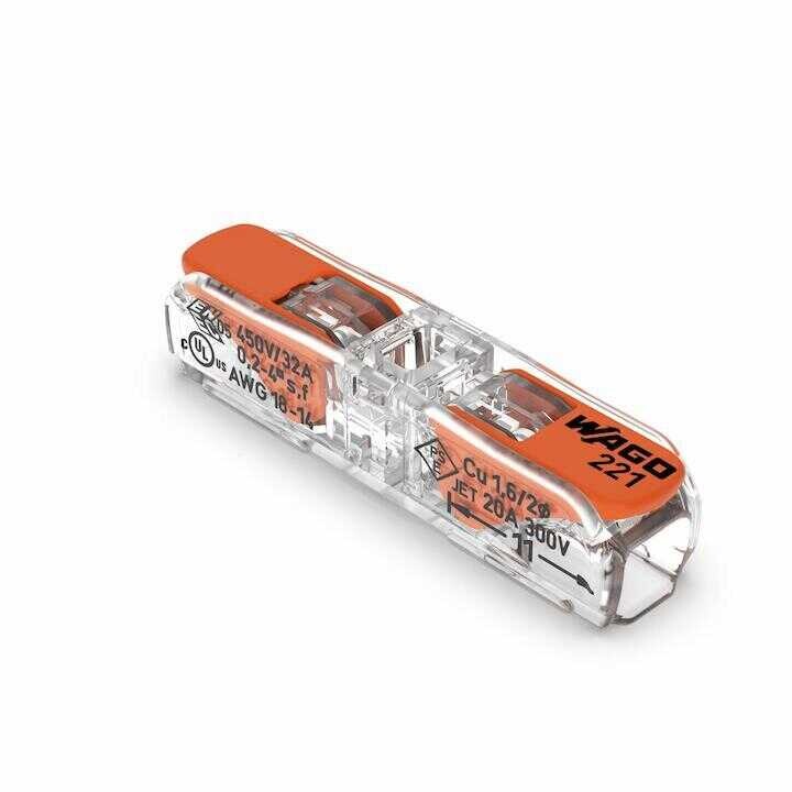 WAGO 221-2411 2 GİRİŞ 4 MM KOLLU GEÇİŞ KONNEKTÖRÜ