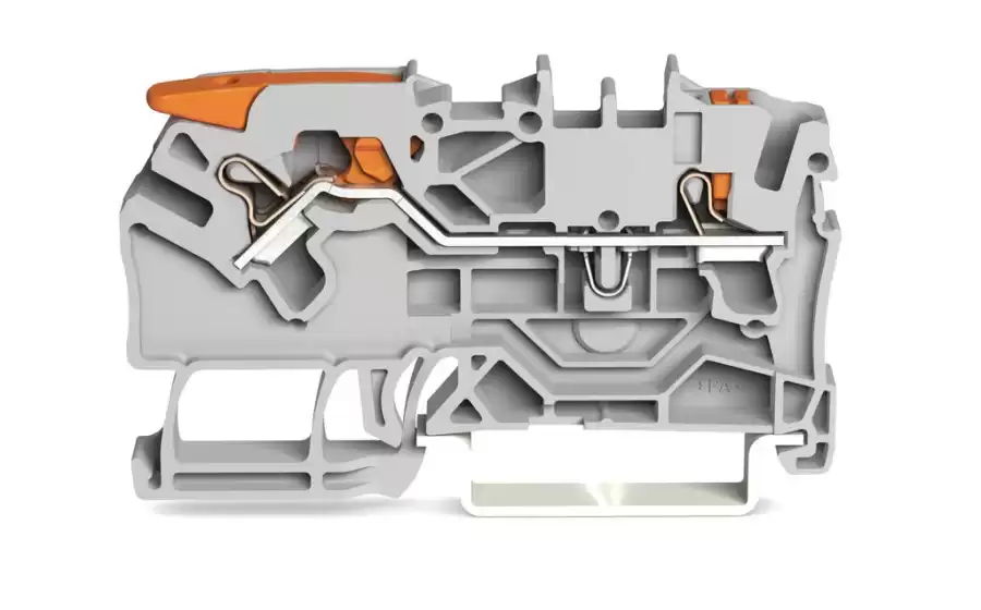 [2102-5201] WAGO 2102-5201 2,5 MM GRİ 2 İLETKENLİ KOLLU PUSH BUTONLU KLEMENS