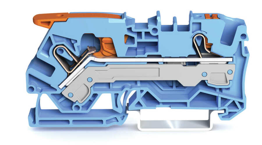 WAGO 2106-5204 6 MM MAVİ 2 İLETKENLİ KOLLU PUSH BUTON KLEMENS
