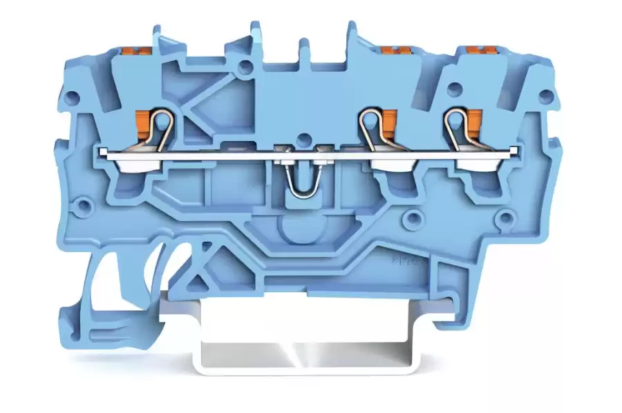 [2200-1304] WAGO 2200-1304 1 MM MAVİ 3 İLETKENLİ PUSH BUTON GEÇİŞ KLEMENSİ