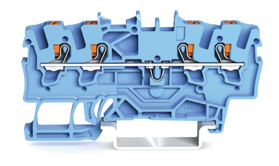 [2201-1404] WAGO 2201-1404 1,5 MM MAVİ 4 İLETKENLİ PUSH BUTON GEÇİŞ KLEMENSİ