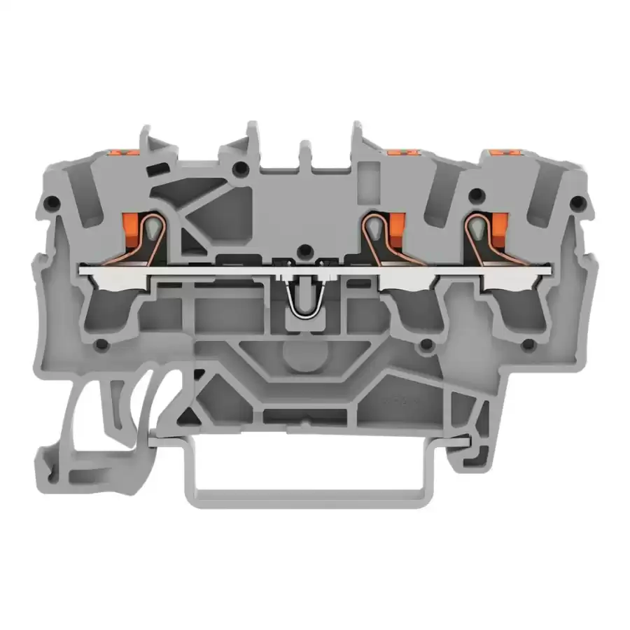 WAGO 2202-1301 2,5 MM GRİ 3 İLETKENLİ PUSH BUTON GEÇİŞ KLEMENS