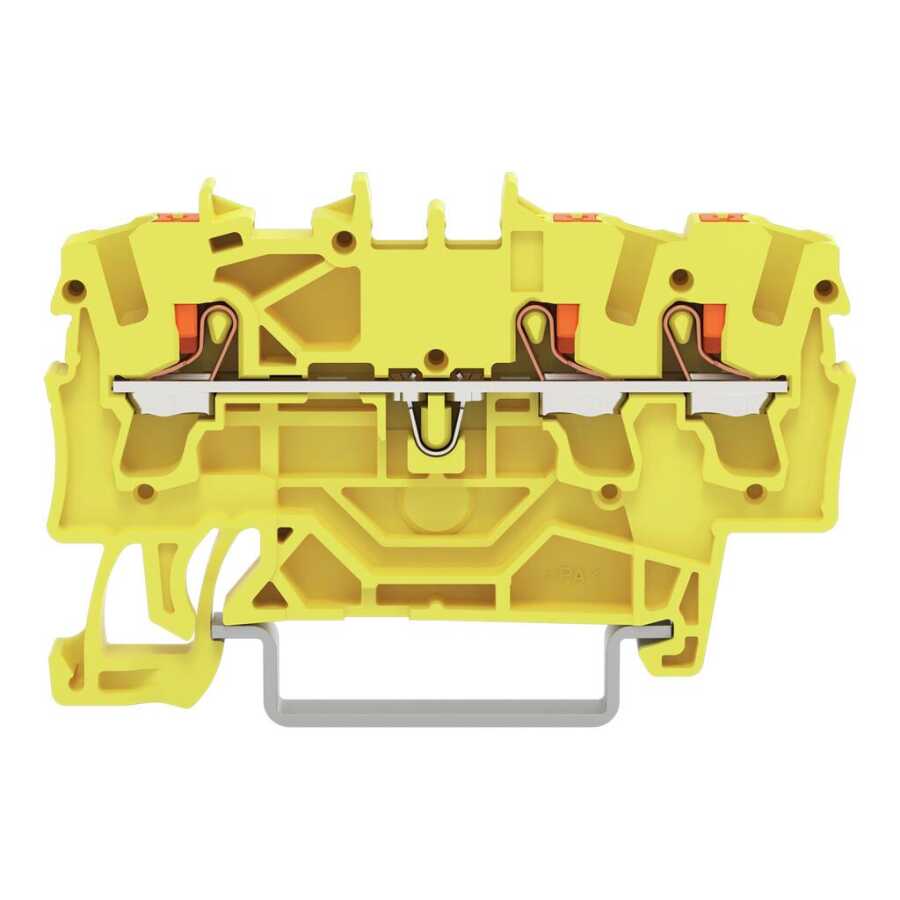 [2202-1306] WAGO 2202-1306 2,5 MM SARI 3 İLETKENLİ PUSH BUTON GEÇİŞ KLEMENSİ