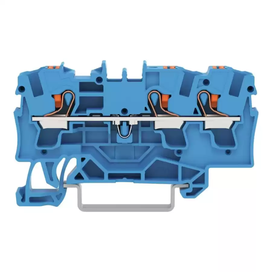 [2204-1304] WAGO 2204-1304 4 MM MAVİ 3 İLETKENLİ PUSH BUTON GEÇİŞ KLEMENSİ