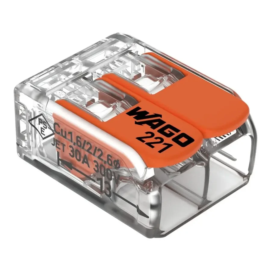 [221-612] WAGO 221-612 2 GİRİŞ 6 MM BUAT KLEMENSİ TURUNCU KOLLU