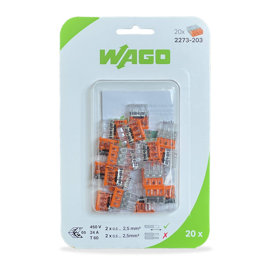 [2273-203/0996-0020] WAGO 2273-203/0996-0020 3 GİRİŞ 2,5 MM TİP BUAT KLEMENSİ T (BLİSTER-20Lİ)