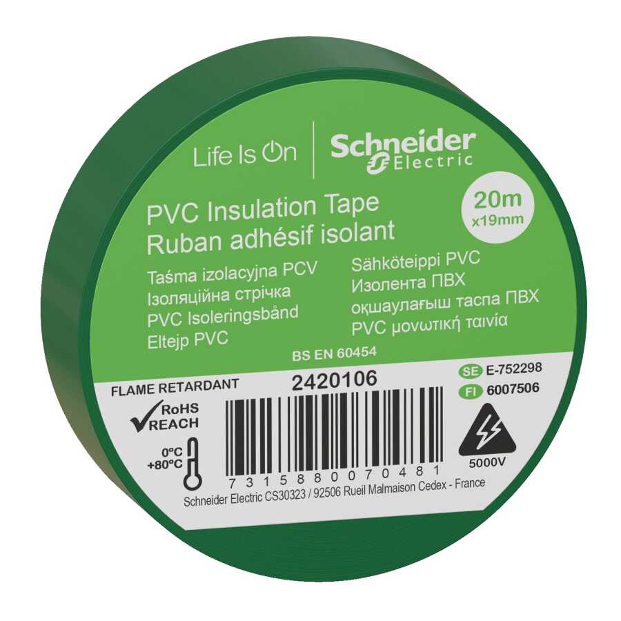 [2420106] Schneider Electric 2420106 19*20 İZOLEBANT YEŞİL (20 MT)